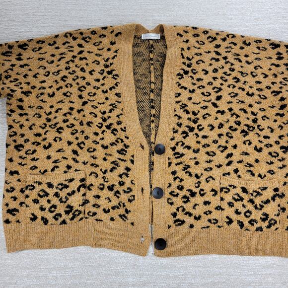 Ces Femme Leopard Print Oversized Cardigan Medium Wool Angora Blend - Picture 5 of 16